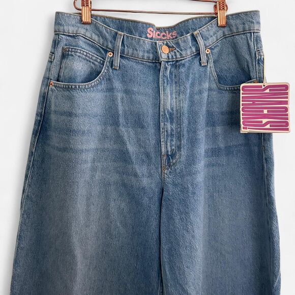 Mother SNACKS! the dinner bell Wide Leg Crop Jeans Y2K Streetwear – Sz 32 NWT - Picture 6 of 8